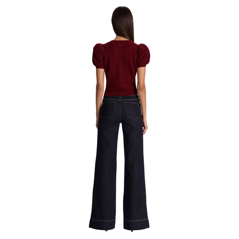 Sabine Short Puff Sleeve Cashmere Cardigan image number null
