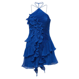 Velora Halterneck Asymmetrical Mini Dress