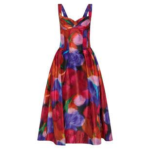 Cabaret Roses Sleeveless Midi Dress