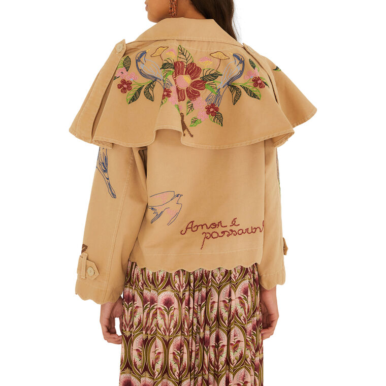Little Bird Love Twill Mini Trench Coat image number null
