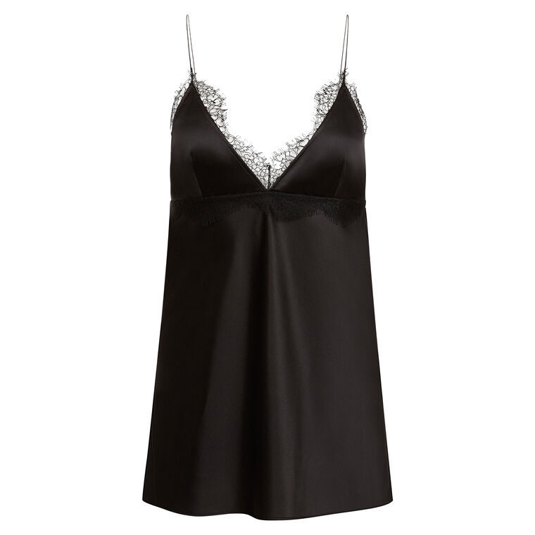 V-Neck Top With Fine Straps In Satin image number null