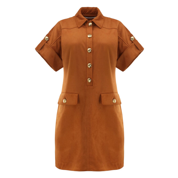 Sequoia Suede Mini Shirtdress image number null
