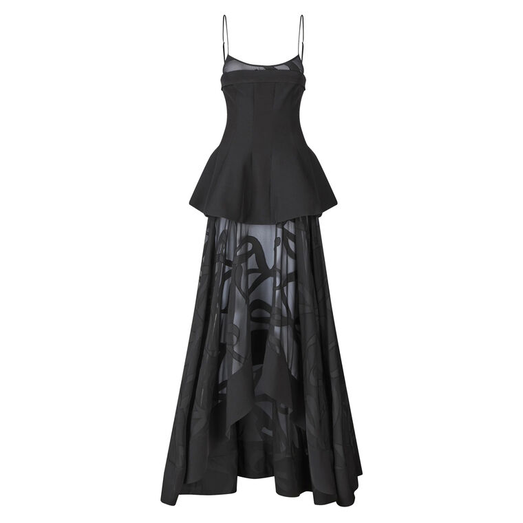 Tailored Bodice High-Low Gown image number null