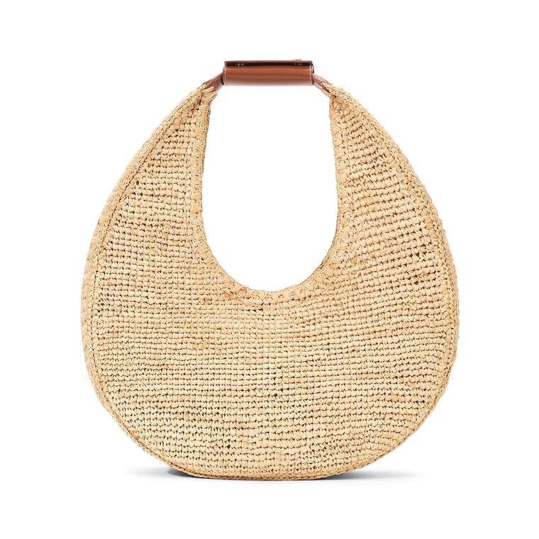 Large Raffia Moon Tote Bag image number null