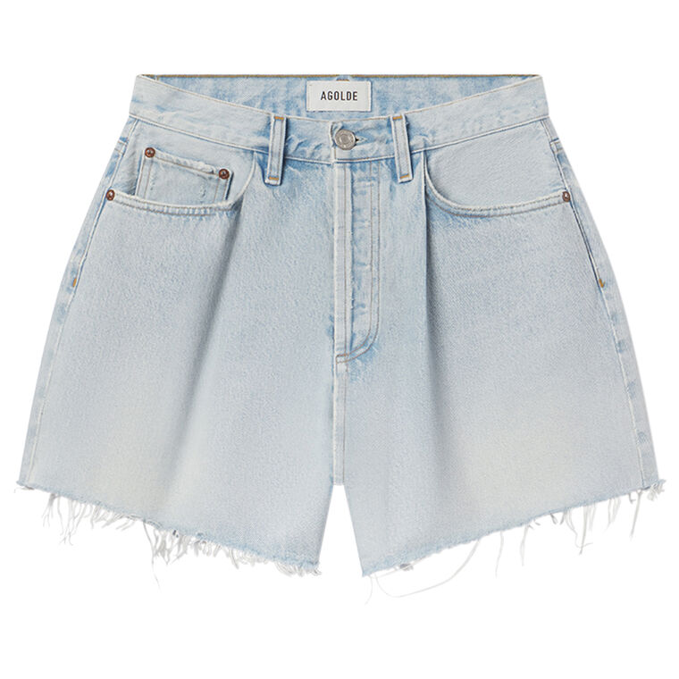 Rhoda Pleated A-Line Denim Short image number null