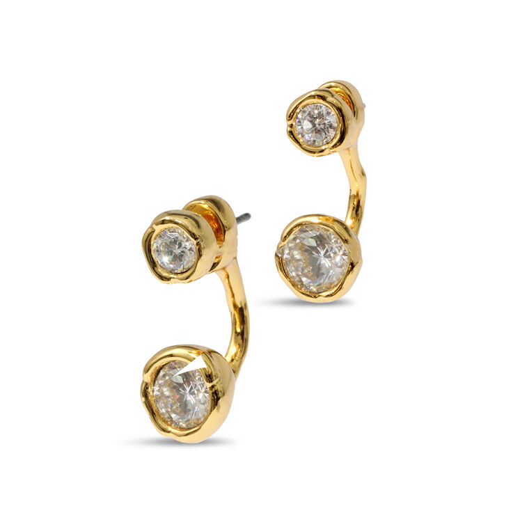 Asterales Gold Molten Front Back Earrings image number null