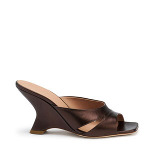 Lourdes 85mm Metallic Leather Wedge Sandals