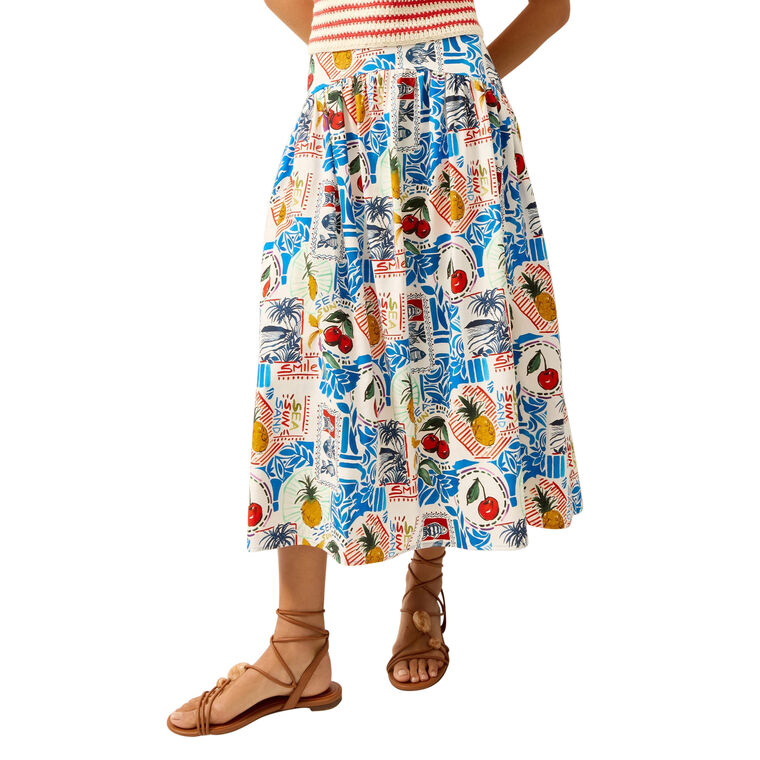 Vicki Drop Waist Midi Skirt image number null