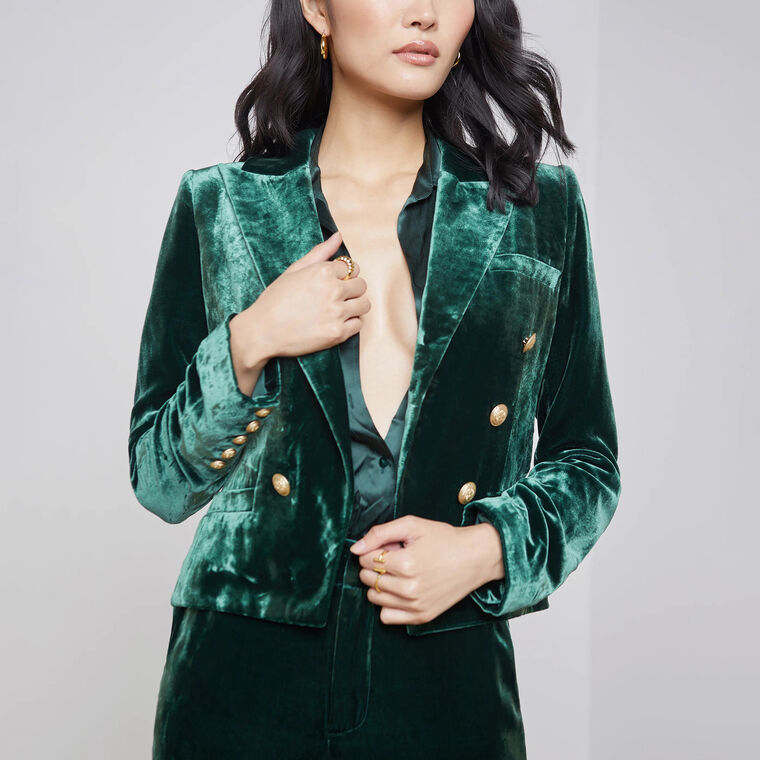 Brooke Velvet Crop Blazer image number null