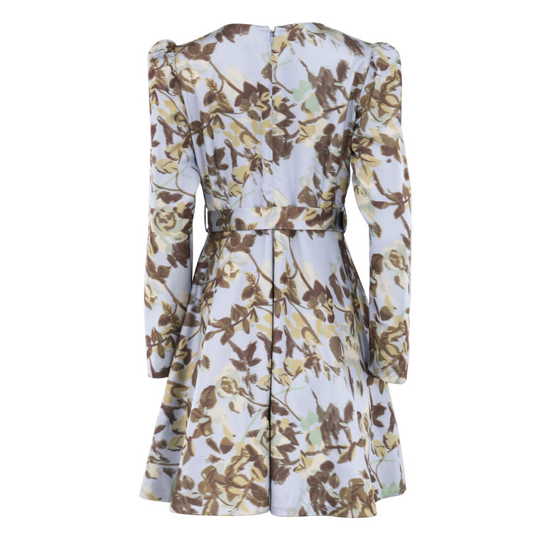 Tailored Satin Belt Dress image number null