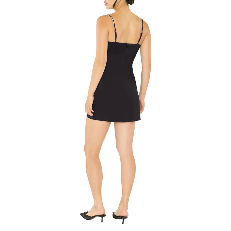 Liora Sleeveless Satin Mini Dress With Oversized Accent Bow image number null