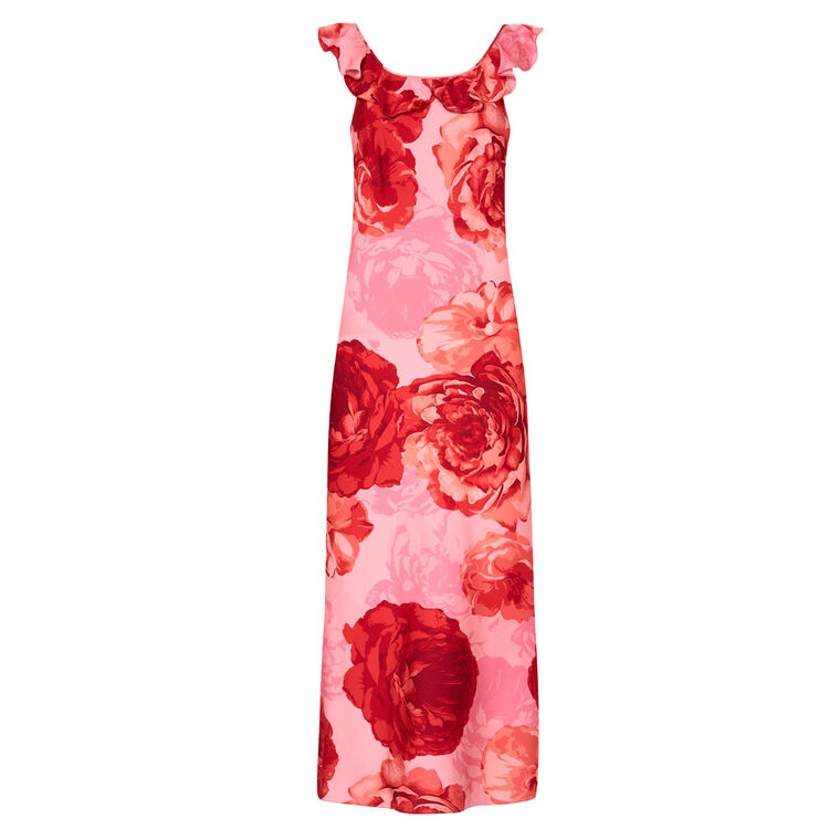 Scarlett Printed Ruffle Neck Dress image number null