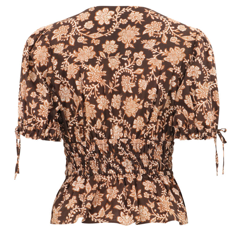 Rhea Puff Sleeve V-Neck Top image number null