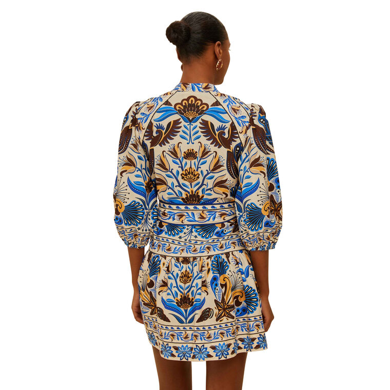 Nature Land Long Sleeve Belted Mini Dress image number null