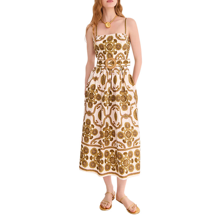 Lee Sleeveless Belted Midi Dress image number null