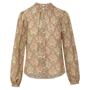 Ashlyn Long Sleeve Paisley Silk Blouse