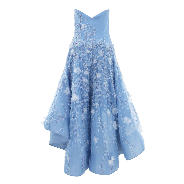 High-Low Strapless Embellished Dress image number null