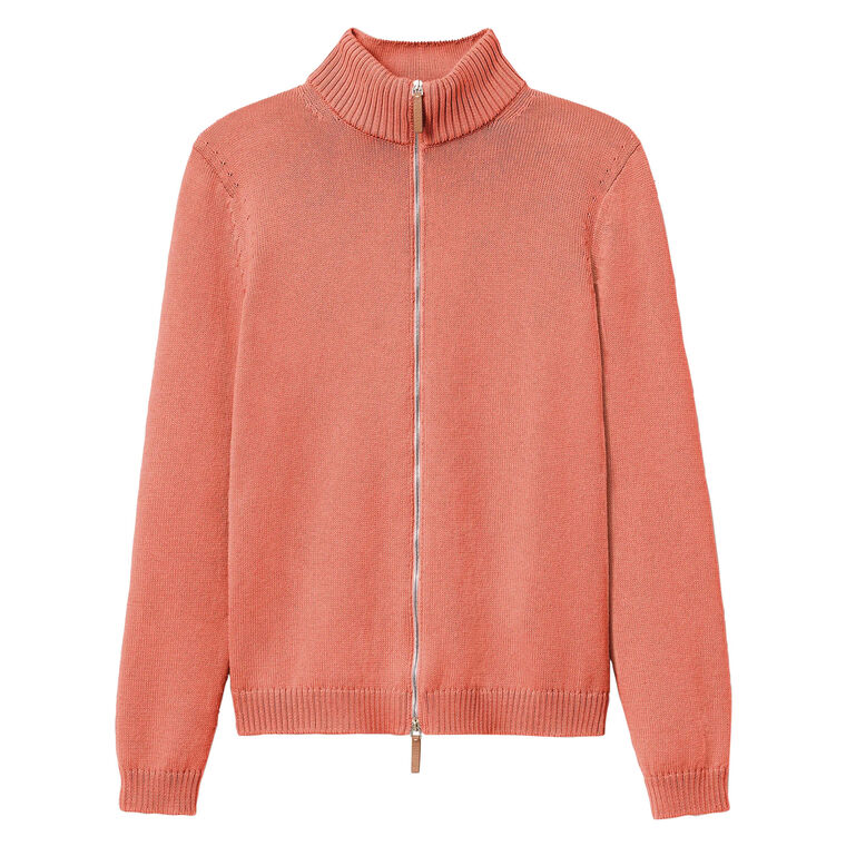 Zip Front Fitted Knit Bomber Jacket image number null