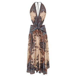 Ascension Plunge Halter Maxi Dress