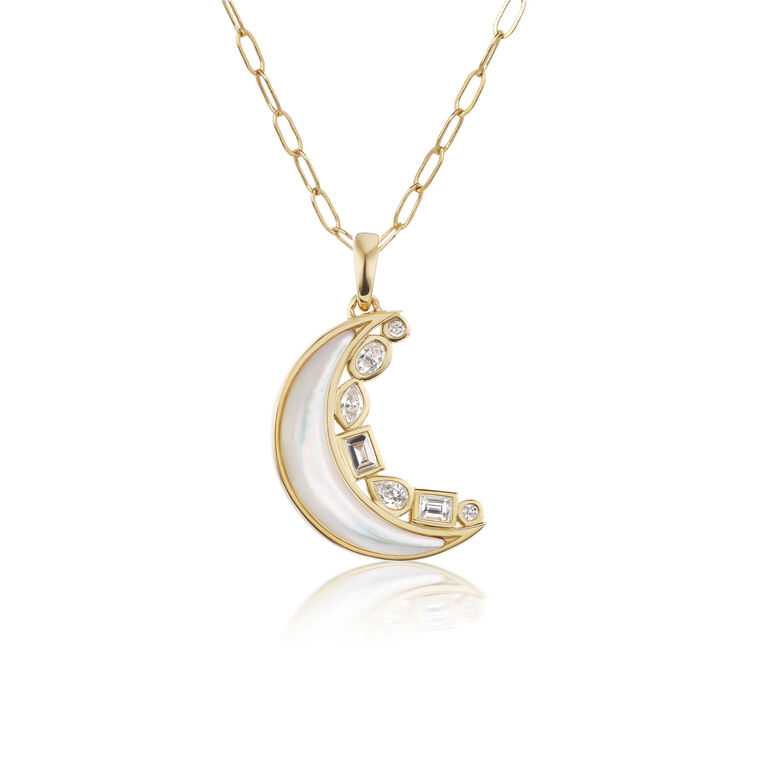 Mini Monroe Crescent Moon Necklace image number null