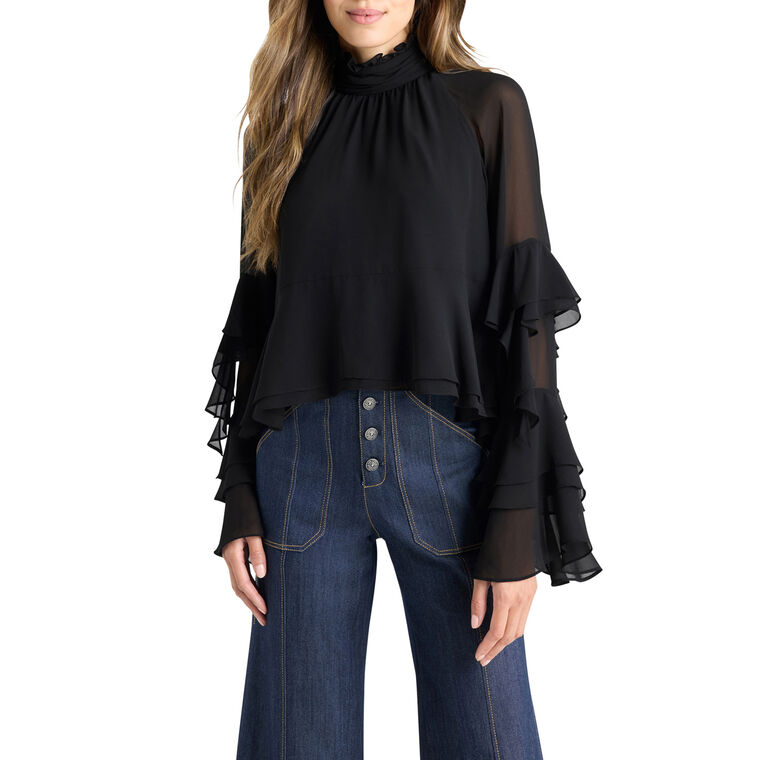 Skylah Ruffled Bell Sleeve Top image number null