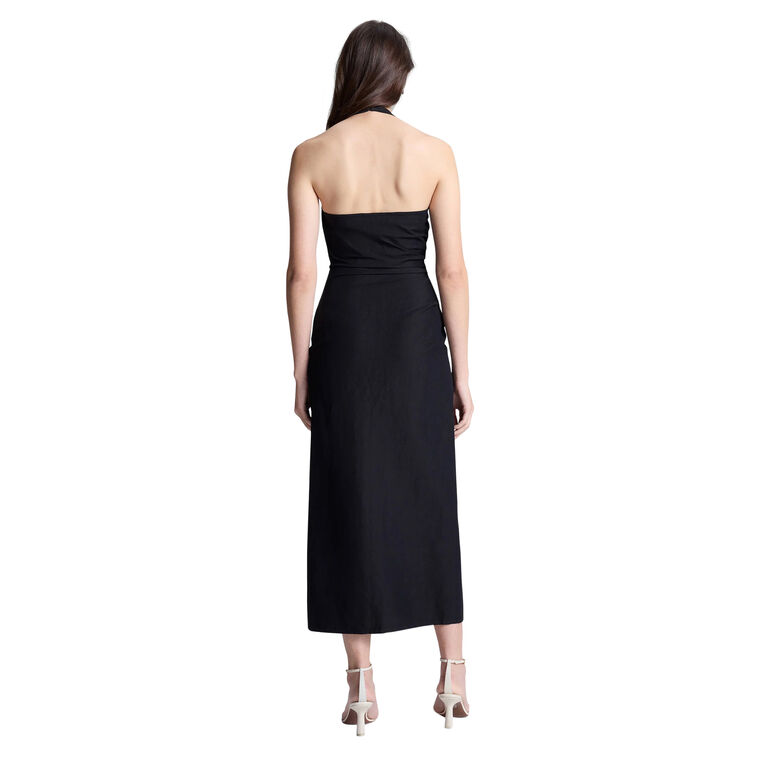 Sylvie Linen Midi Halter Dress image number null