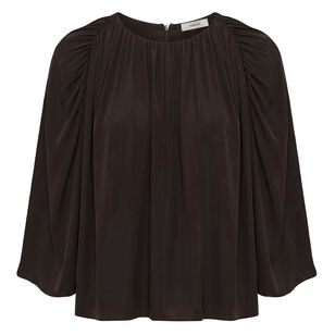 Gathered Cape Bubble Blouse