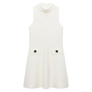 Sharp Ambition Sleeveless Turtleneck Mini Dress