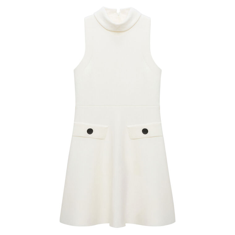 Sharp Ambition Sleeveless Turtleneck Mini Dress image number null