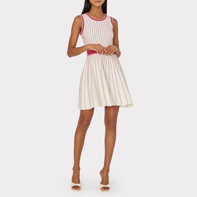 Vertical Texture Jacquard Knit Mini Dress image number null
