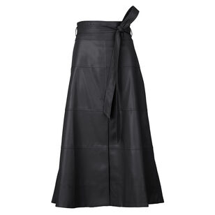 Hudson Vegan Leather Midi Skirt