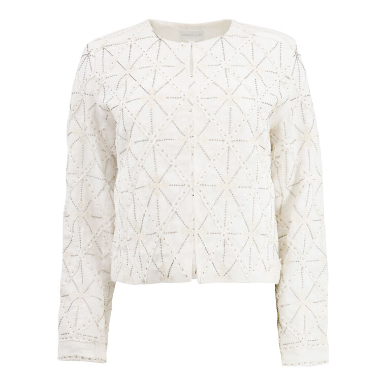 Jessie Beaded Linen Jacket image number null