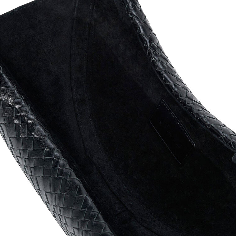 Woven Leather Crescent Clutch image number null