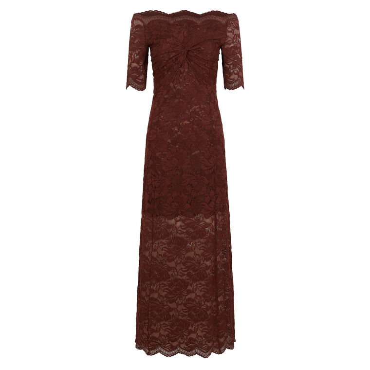 Short Sleeve Lace Midi Dress image number null