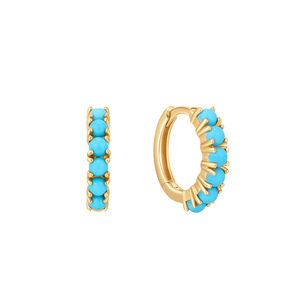 Turquoise Huggie Earrings