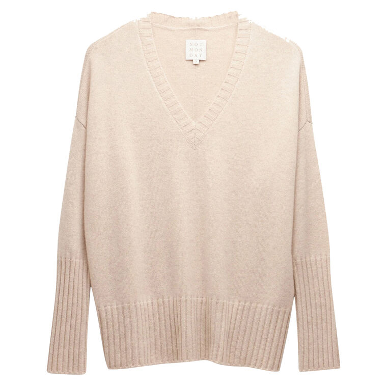 Ella Cashmere V-Neck Sweater image number null