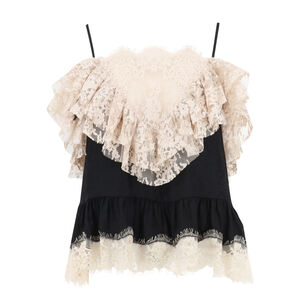 Ethel Solid Camisole Top With Lace Detail