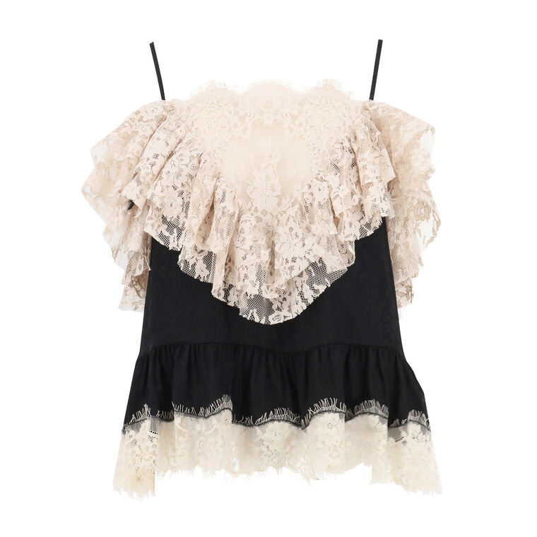 Ethel Solid Camisole Top With Lace Detail image number null