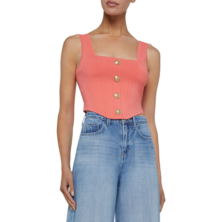 Saga Square Neck Knit Corset Top image number null