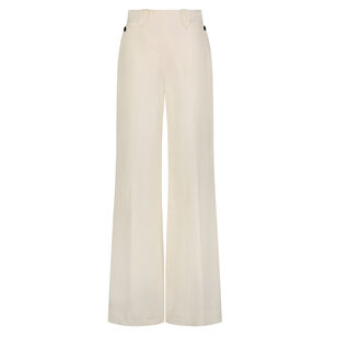 High-Rise Straight-Leg Stretch Cotton Pant
