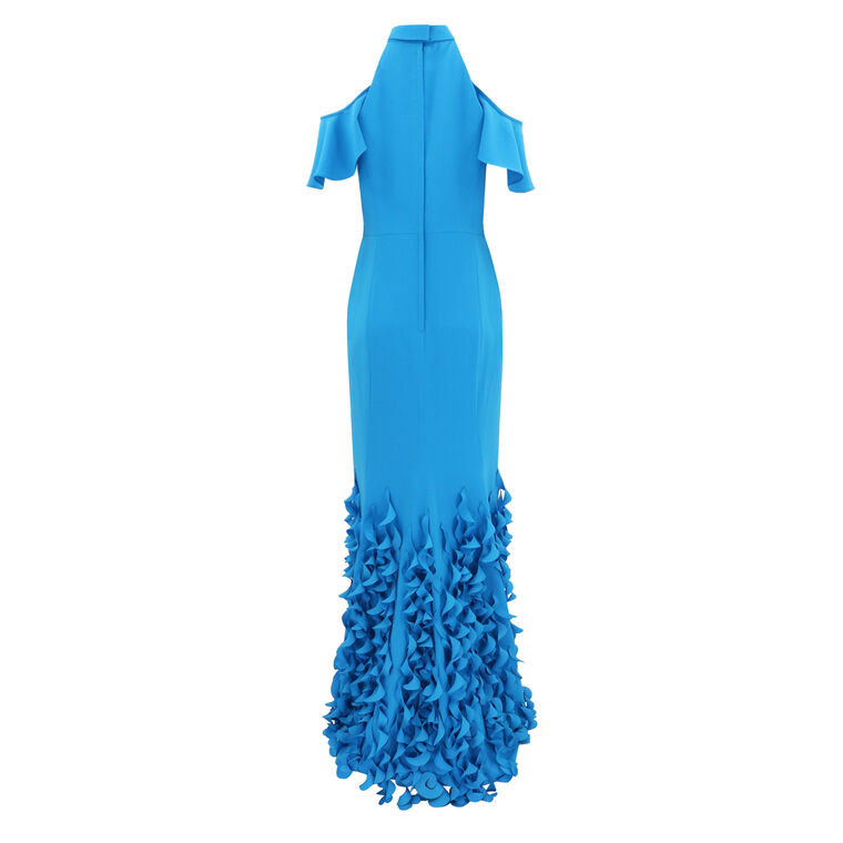 Spiral Hem Gown With Detachable Sleeves image number null