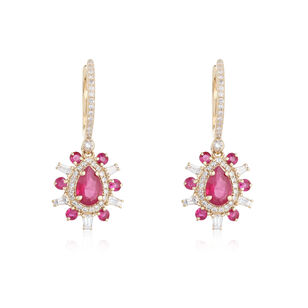 Ruby And Diamond Drop Earrings