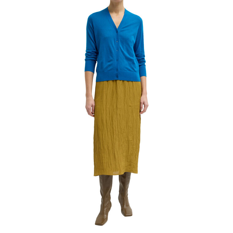 Skinlike Mercerized Wool V-Neck Cardigan image number null