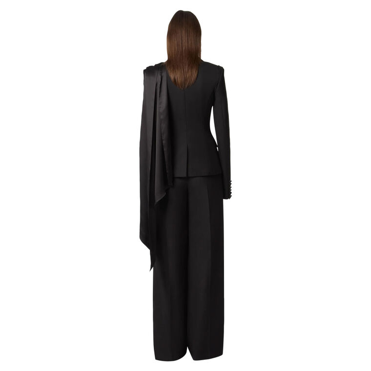 Integrated Tailored Satin Scarf Blazer image number null