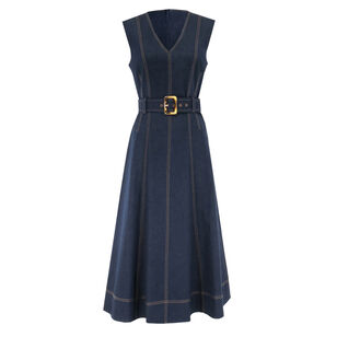 Cosette Belted Denim Dress