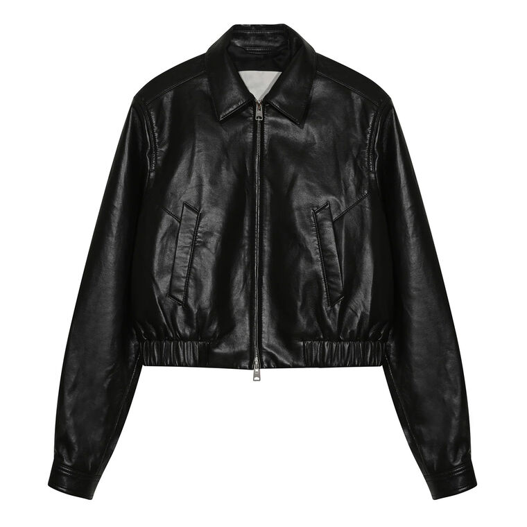 Essie Recycled Leather Cropped Jacket image number null