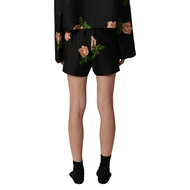 Dylla Printed Tailored Silk Twill Shorts image number null