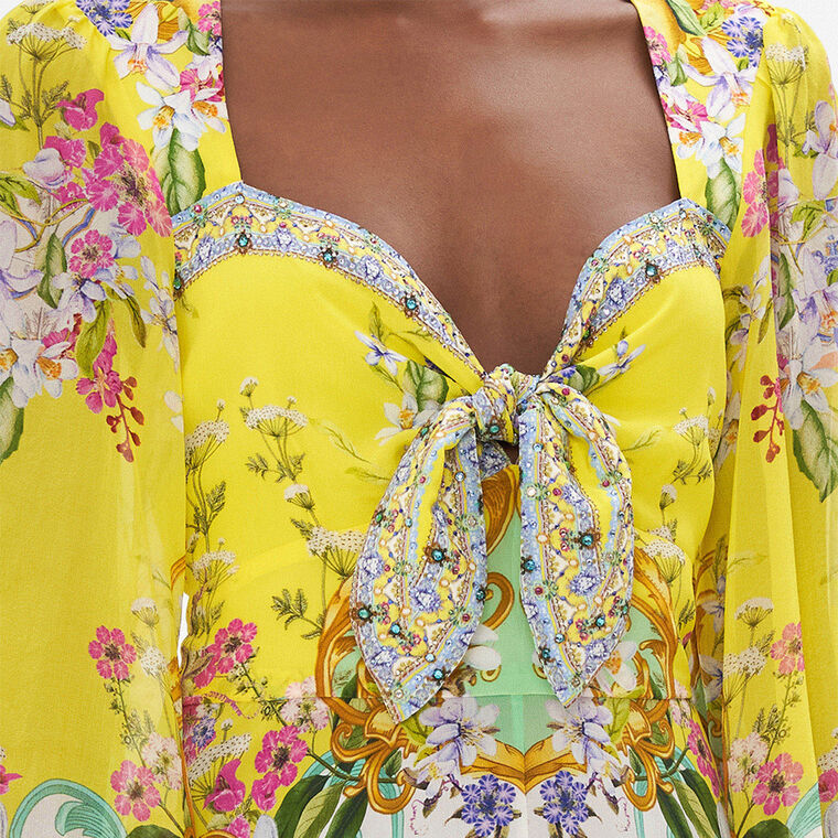 Tie Front Silk Dress image number null