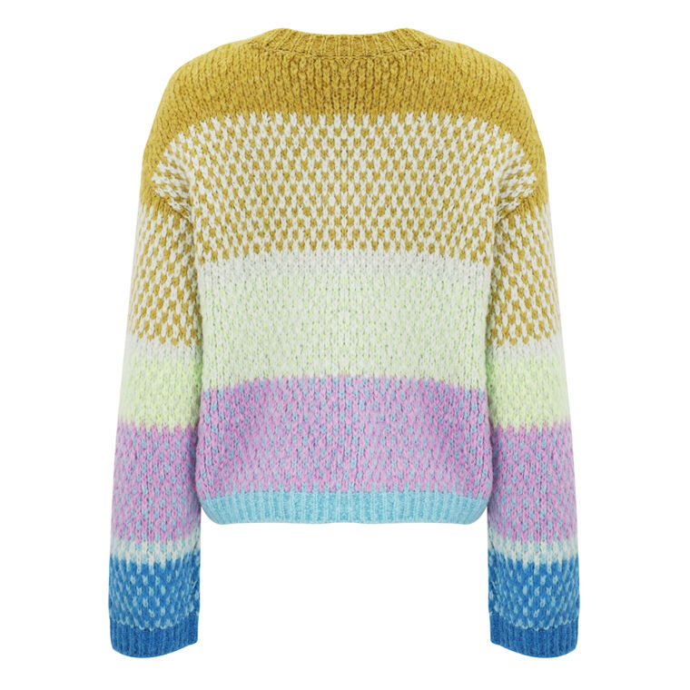 Caspar Ombre Stripe Crewneck Sweater image number null