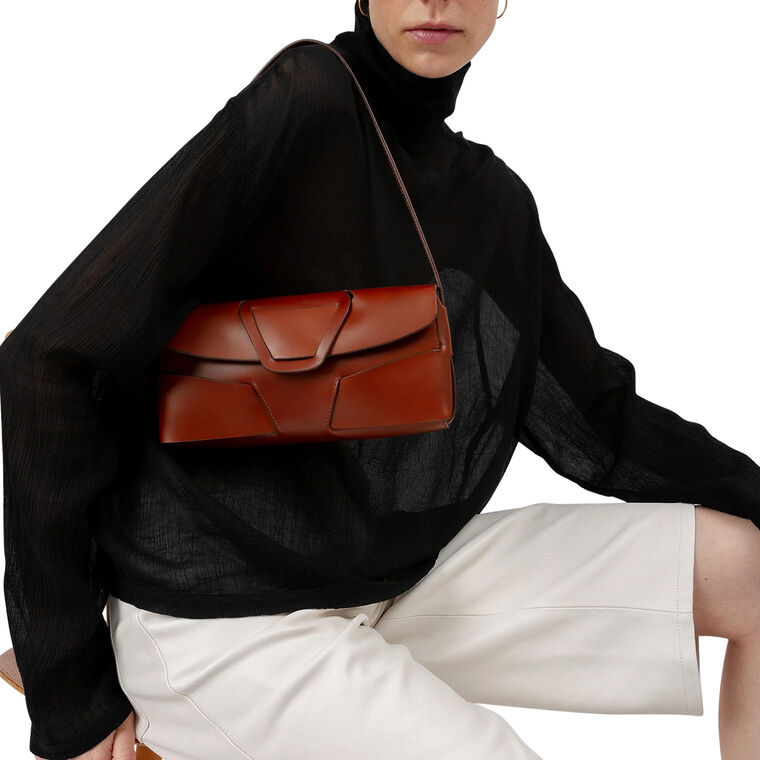 Mabra Woven Detailed Baguette Shoulder Bag image number null